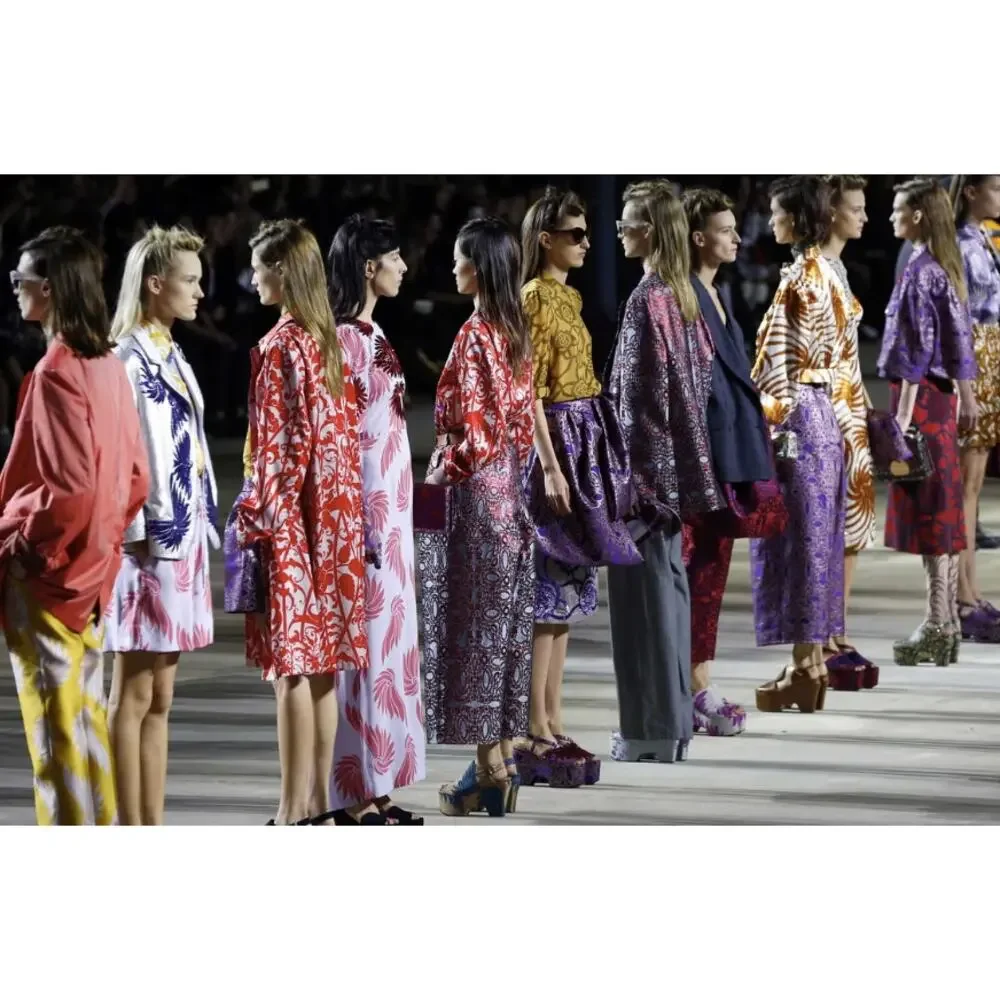 Dries Van Noten SS16 Mermaid Cut Dress Amazing Coral & White Print~  Size 38 - Picture 15 of 16